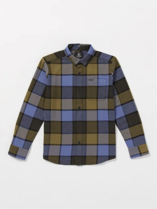 Big Boys Caden Plaid Flannel - Rinsed Black sold by Volcom