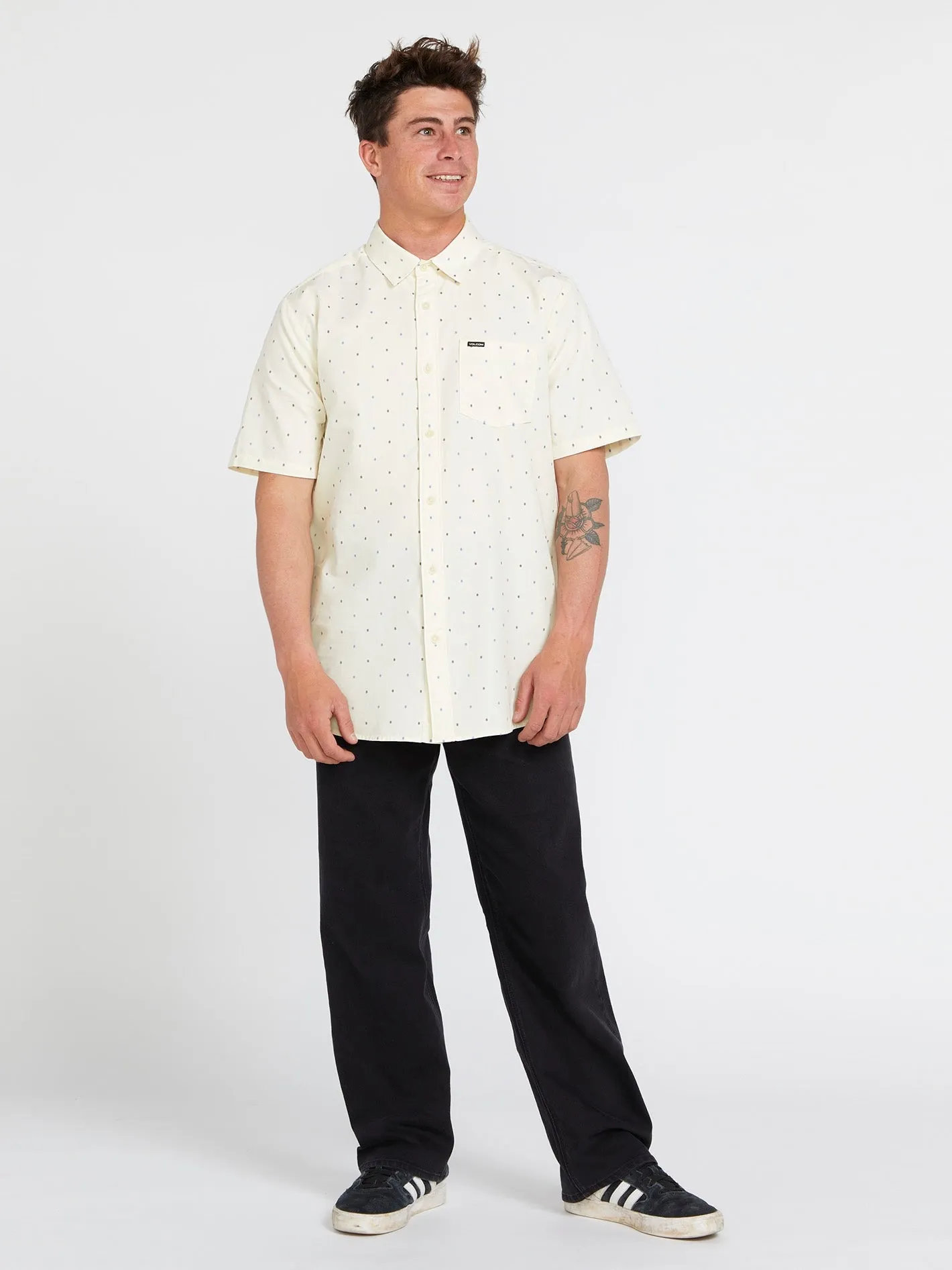 Hone Stone Woven Short Sleeve Shirt - Off White sold by Volcom product image thumbnail 3