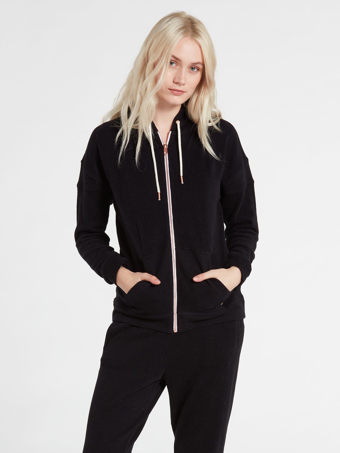 Lived In Lounge Zip Hoodie - Black sold by Volcom