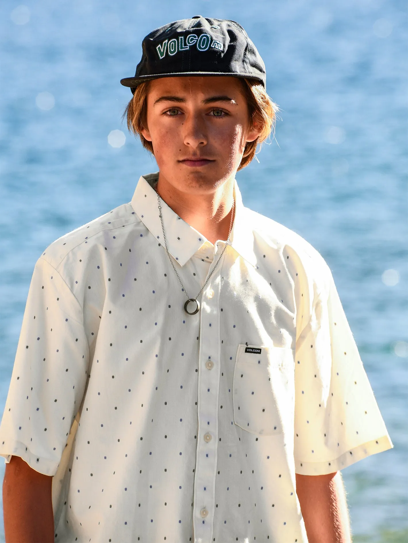 Hone Stone Woven Short Sleeve Shirt - Off White sold by Volcom
