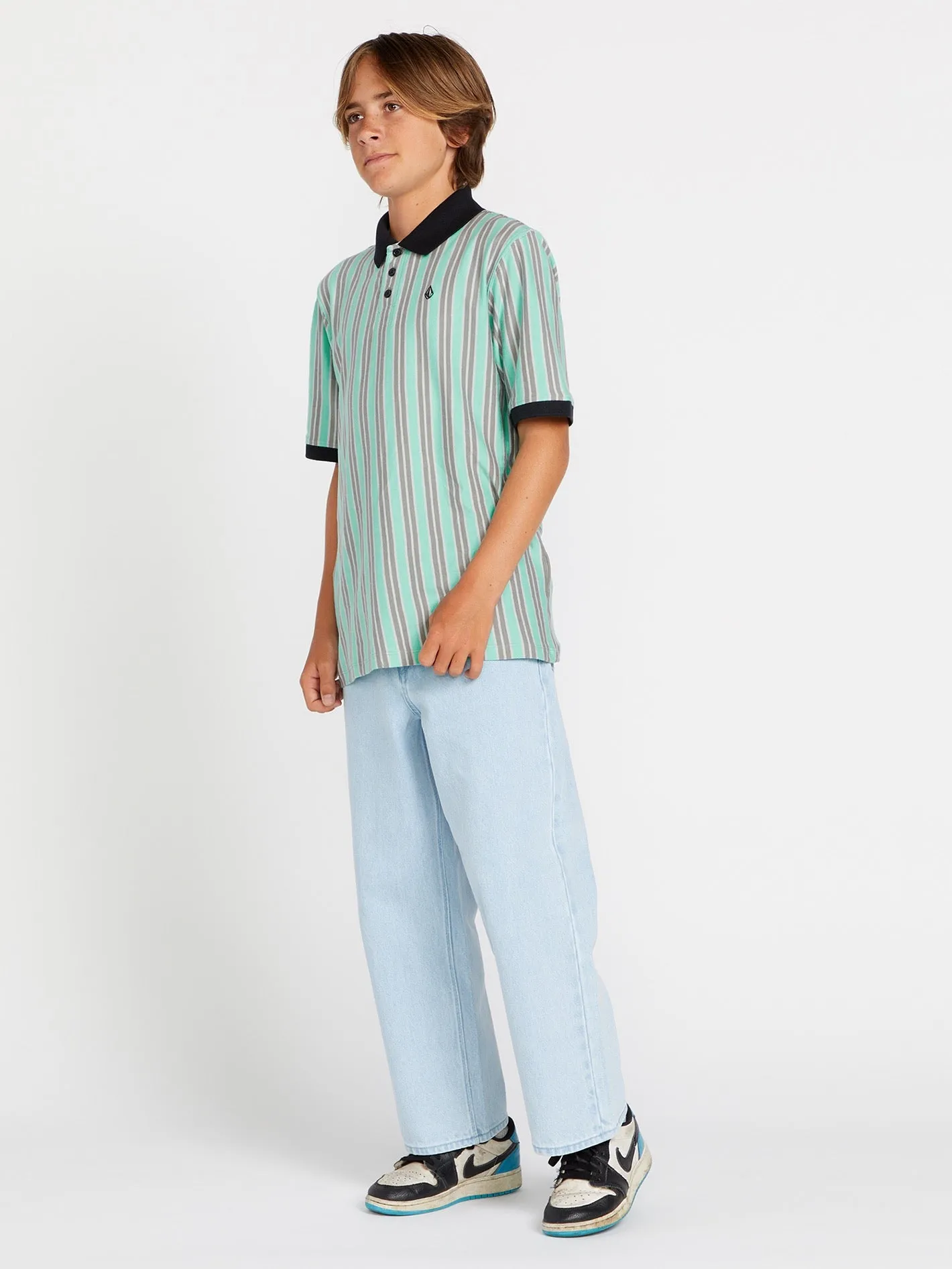 Big Boys Striker Stone Polo Short Sleeve Shirt - Moonbeam sold by Volcom product image thumbnail 3