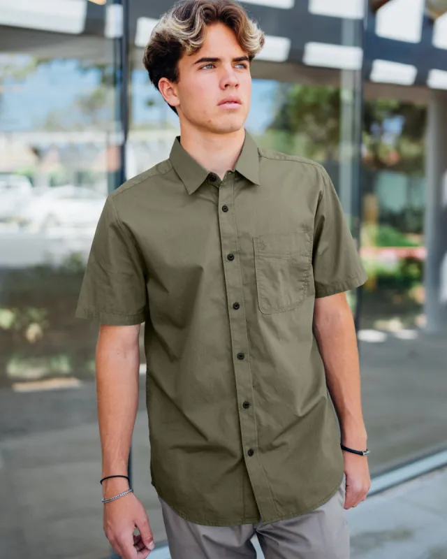Date Knight Short Sleeve Shirt - Winter Moss sold by Volcom