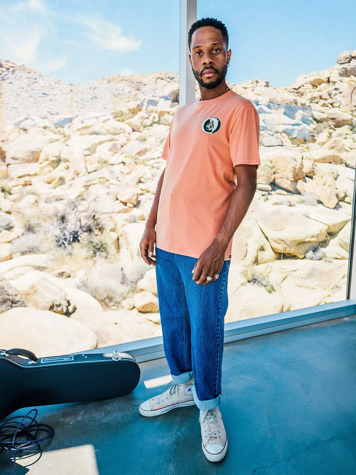 Stone Split Short Sleeve Tee - Coral sold by Volcom