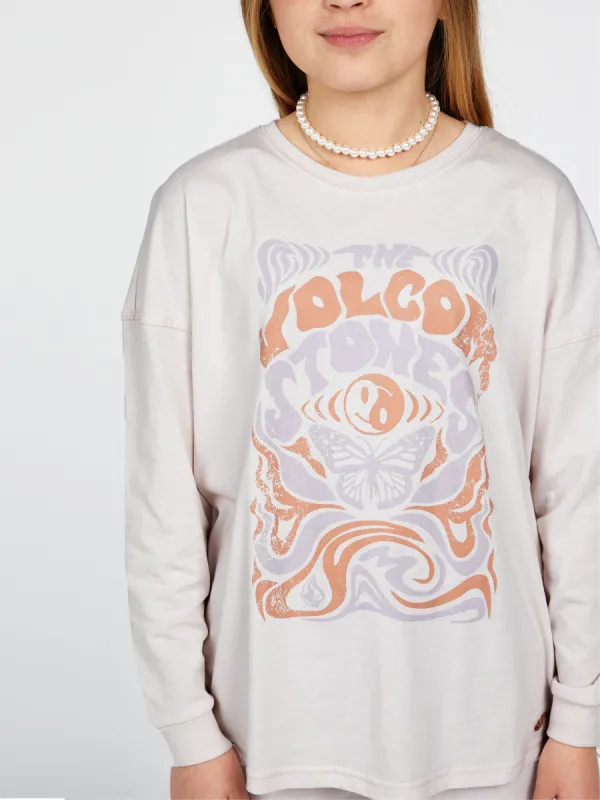 Girls Werkin Doubles Long Sleeve Tee - Ash sold by Volcom