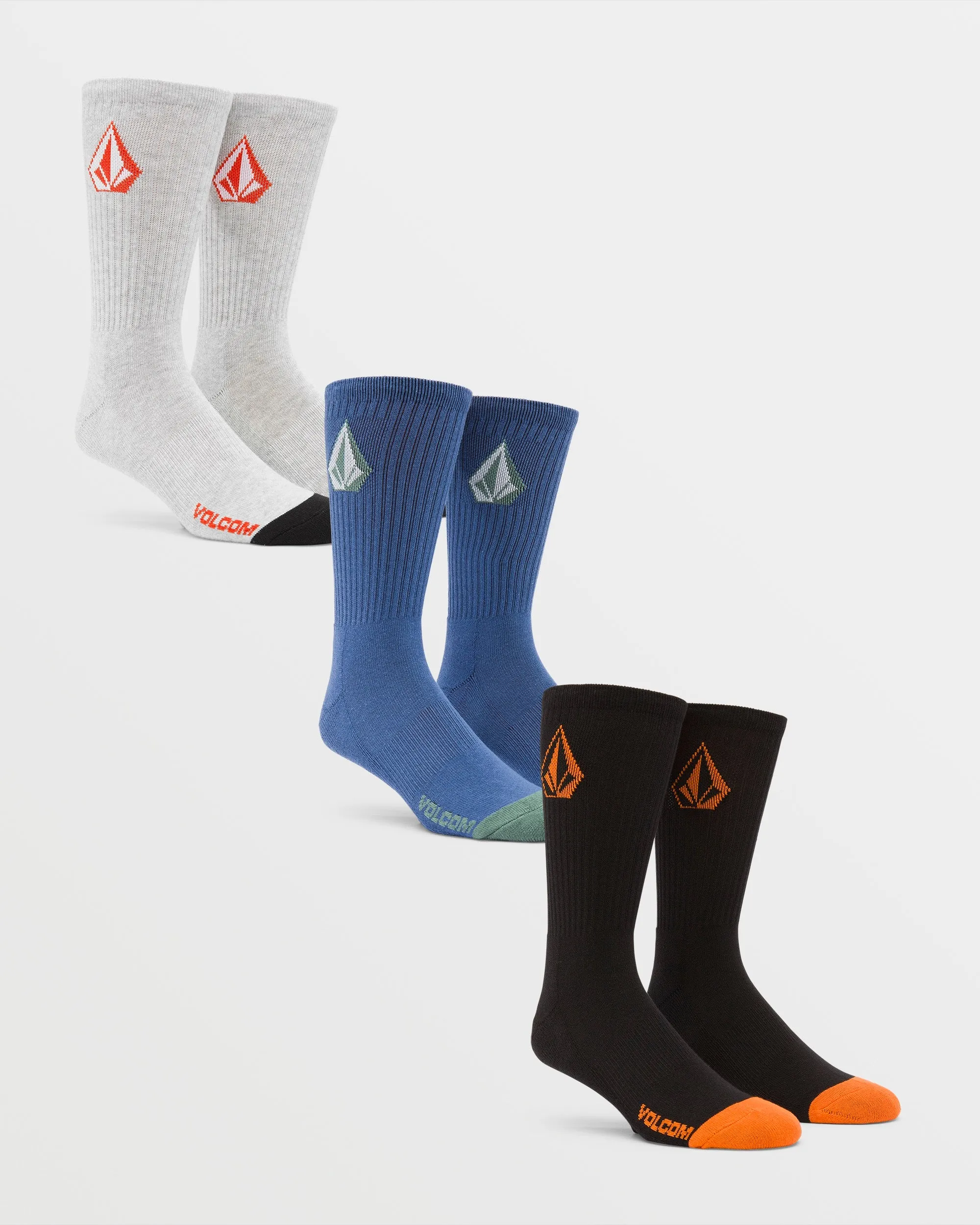 Full Stone 3 Pack Socks - Blueberry sold by Volcom