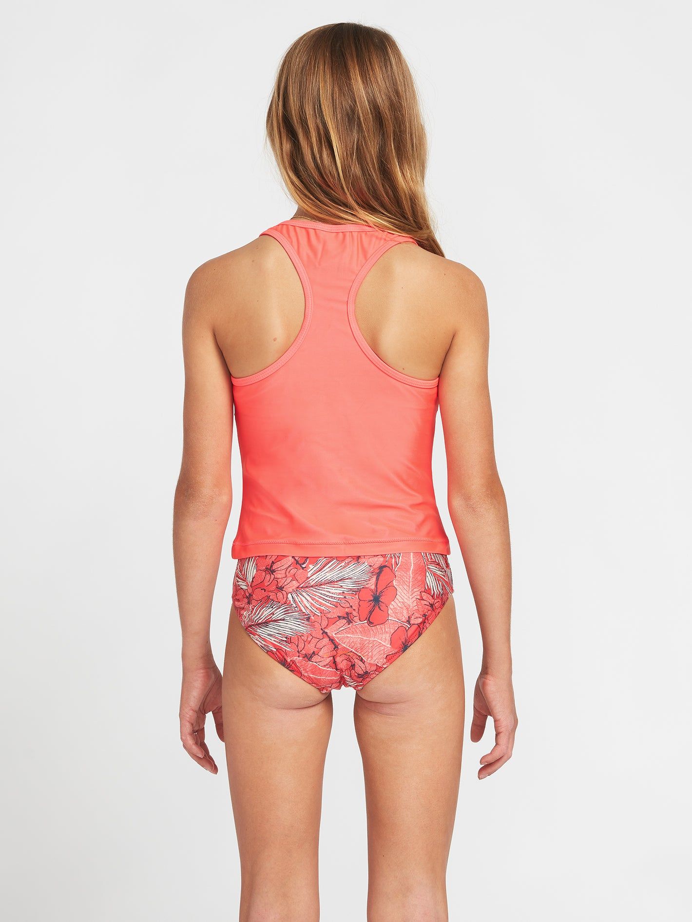 Girls Simply Core Tankini Bikini Top - Electric Coral sold by Volcom product image thumbnail 2