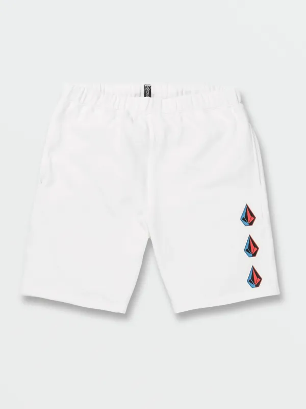 Iconic Stone Fleece Shorts - Cloud sold by Volcom
