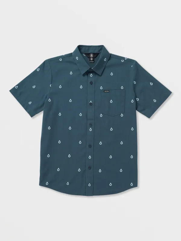 Big Boys Patterson Short Sleeve Woven Shirt - Faded Navy sold by Volcom