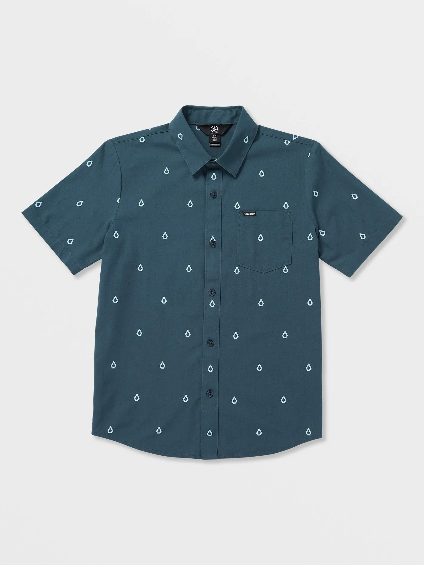 Big Boys Patterson Short Sleeve Woven Shirt - Faded Navy sold by Volcom