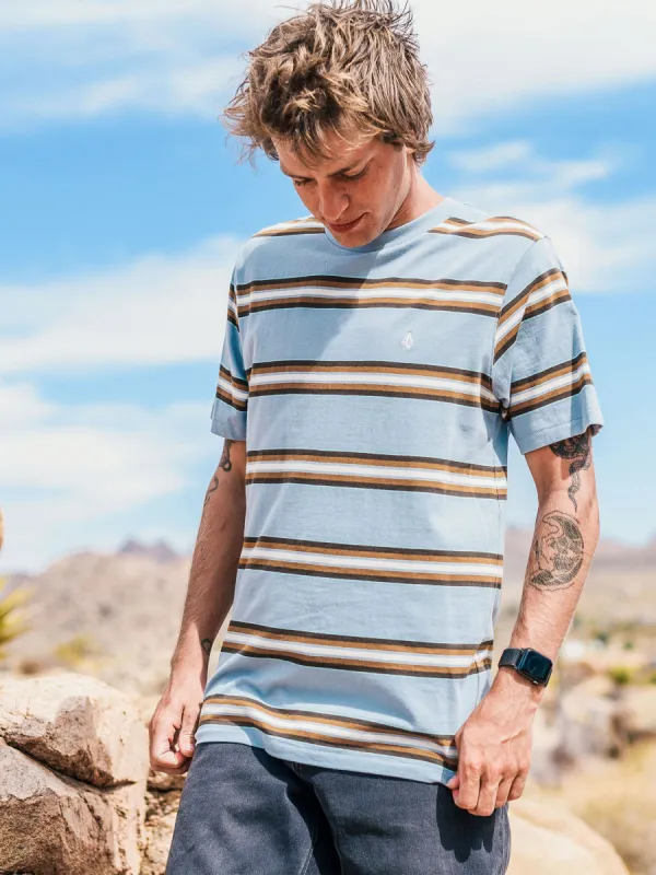 Halfax Stripe Crew Tee - Ashley Blue sold by Volcom