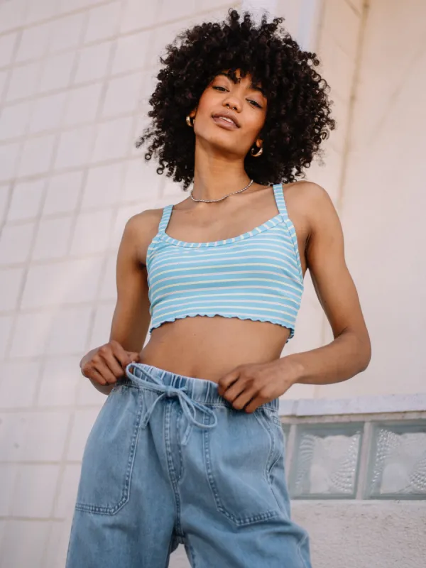 Next In Line Crop Bikini Top - Coastal Blue sold by Volcom