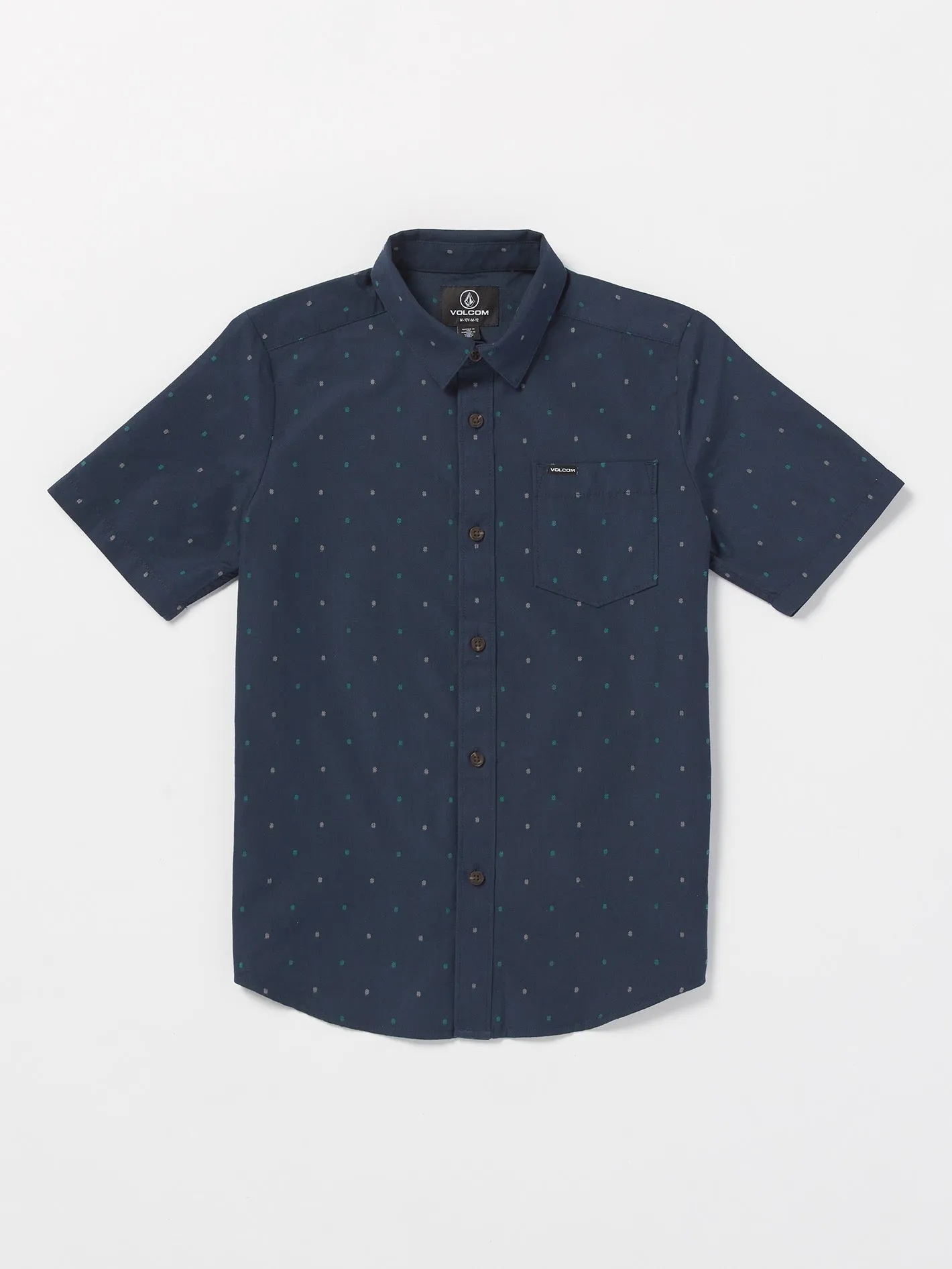 Big Boys Hone Stone Woven Short Sleeve Shirt - Navy sold by Volcom