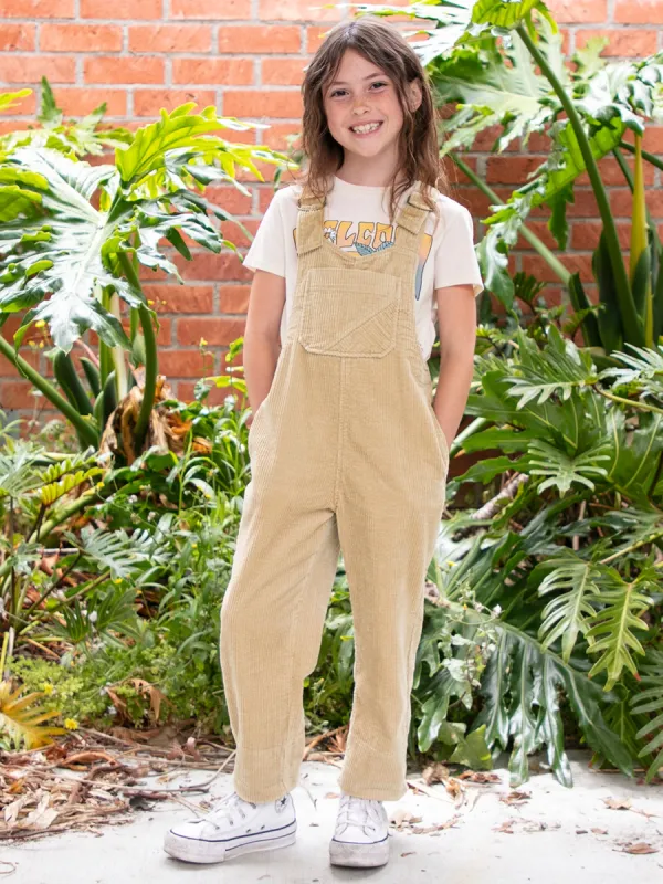 Girls Stone Street Corduroy Overalls - Khaki sold by Volcom
