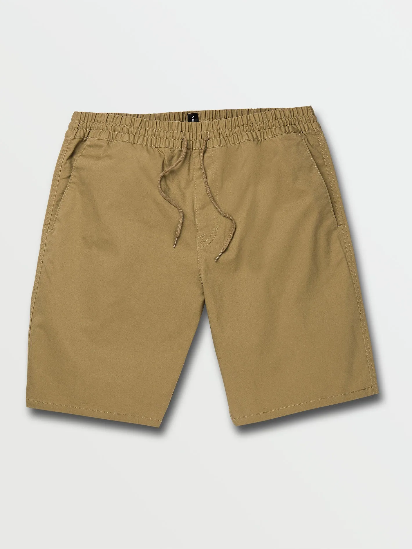Cleaver Elastic Waist Stretch Shorts - Dark Khaki sold by Volcom