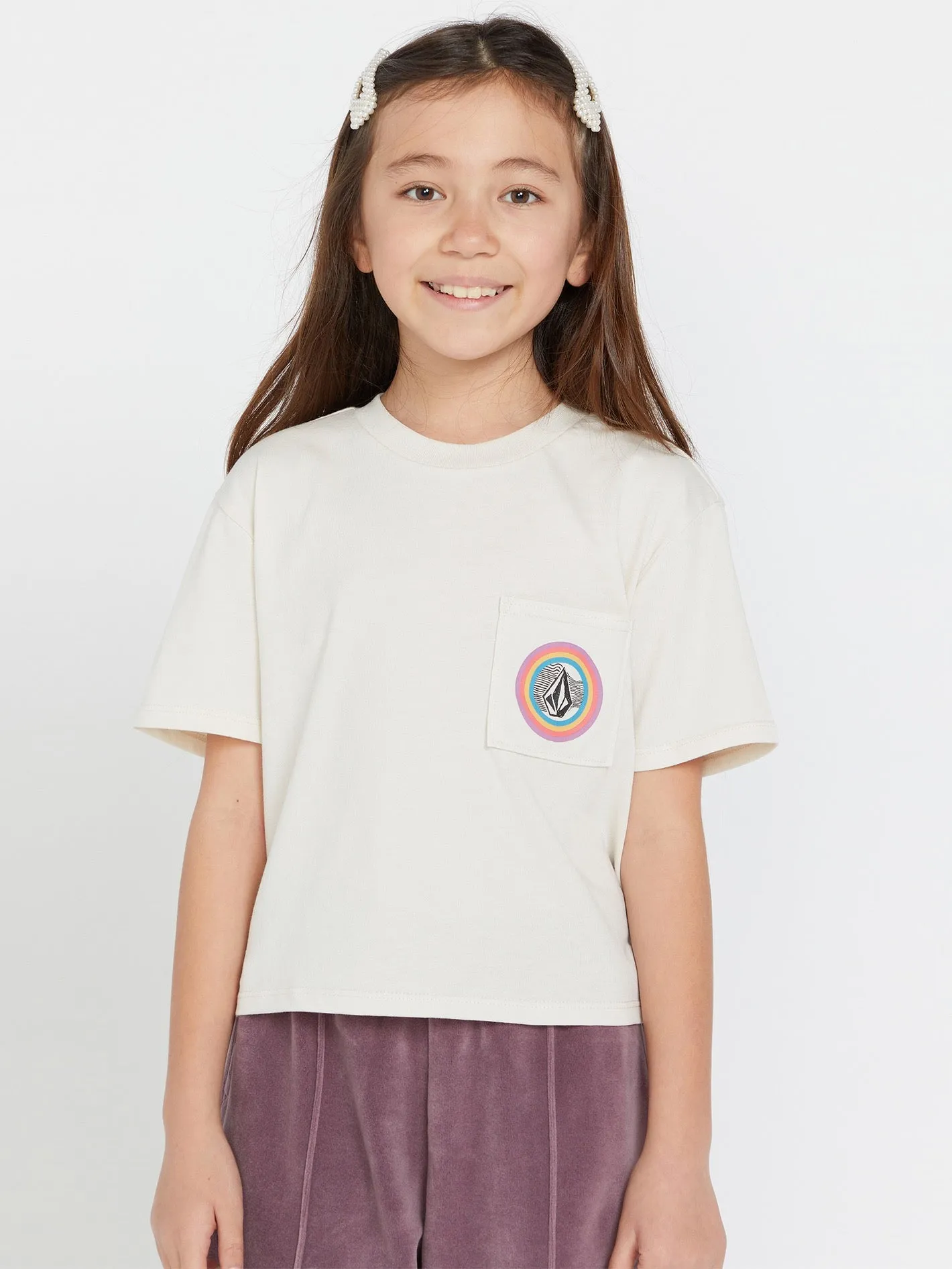 Girls Pocket Dial Tee - Cloud sold by Volcom product image thumbnail 4