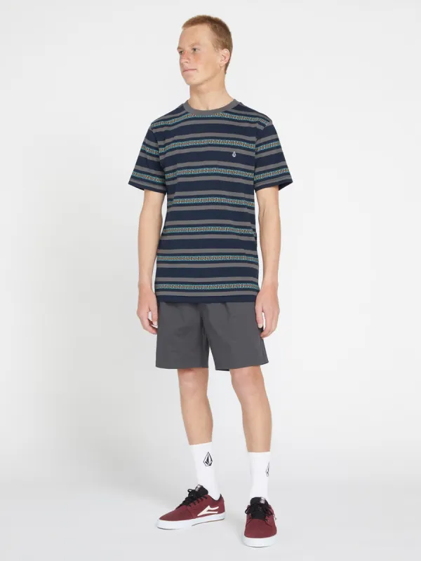 Seed Stone Crew Short Sleeve Shirt - Navy sold by Volcom