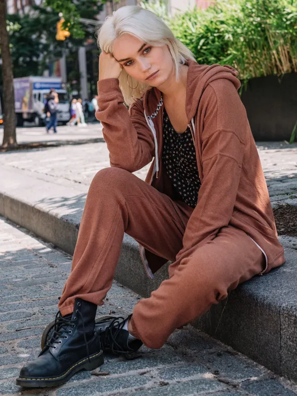 Lived In Lounge Fleece Pants - Dark Clay sold by Volcom