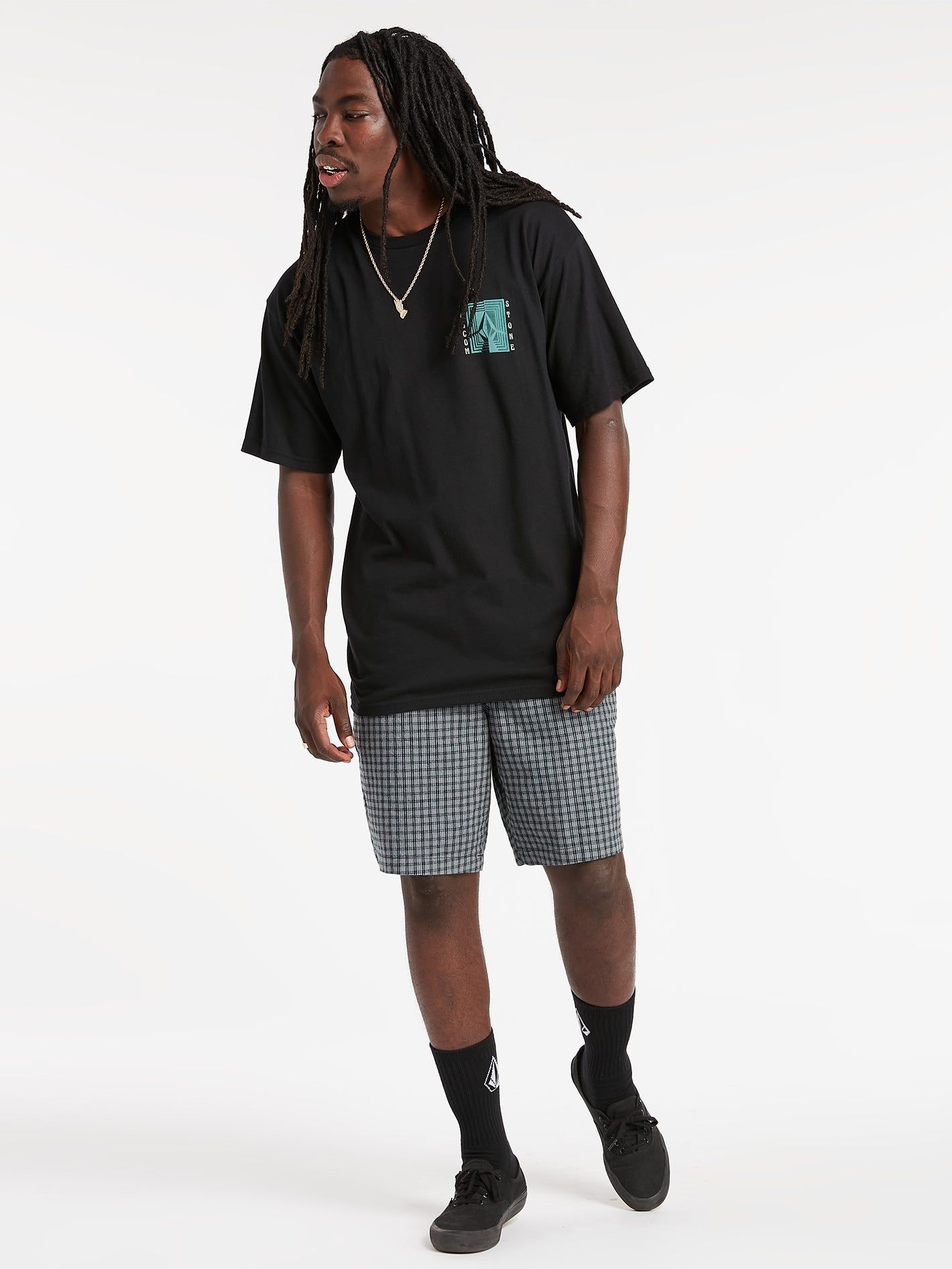 Frickin Mix Elastic Waist Shorts - Plaid sold by Volcom product image thumbnail 5