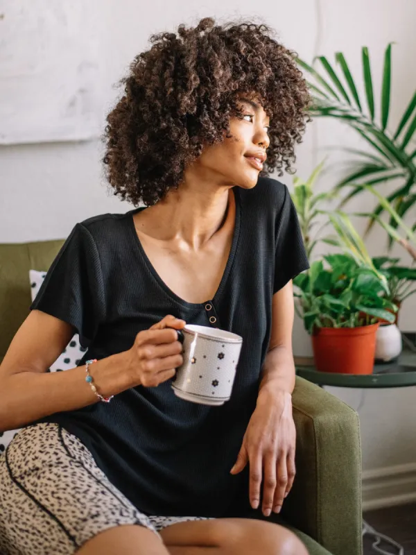 Lived In Lounge Thermal Short Sleeve - Black sold by Volcom