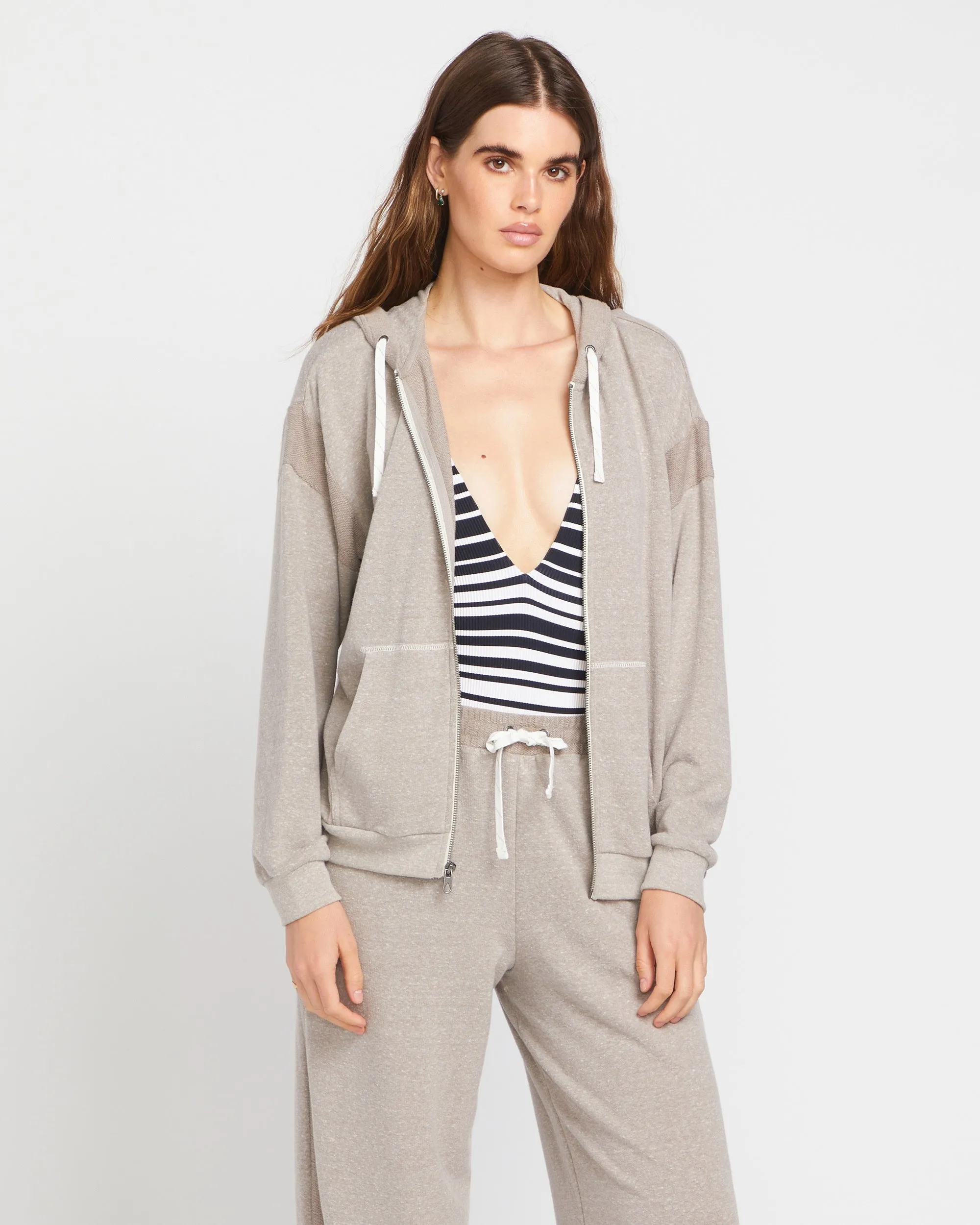 Lived in Lounge Frenchie Zip Hoodie - Concrete sold by Volcom product image thumbnail 3