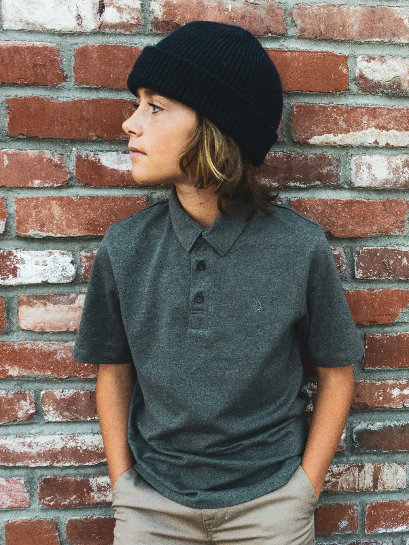 Big Boys Wowzer Polo Short Sleeve Shirt - Stealth sold by Volcom product image thumbnail 3