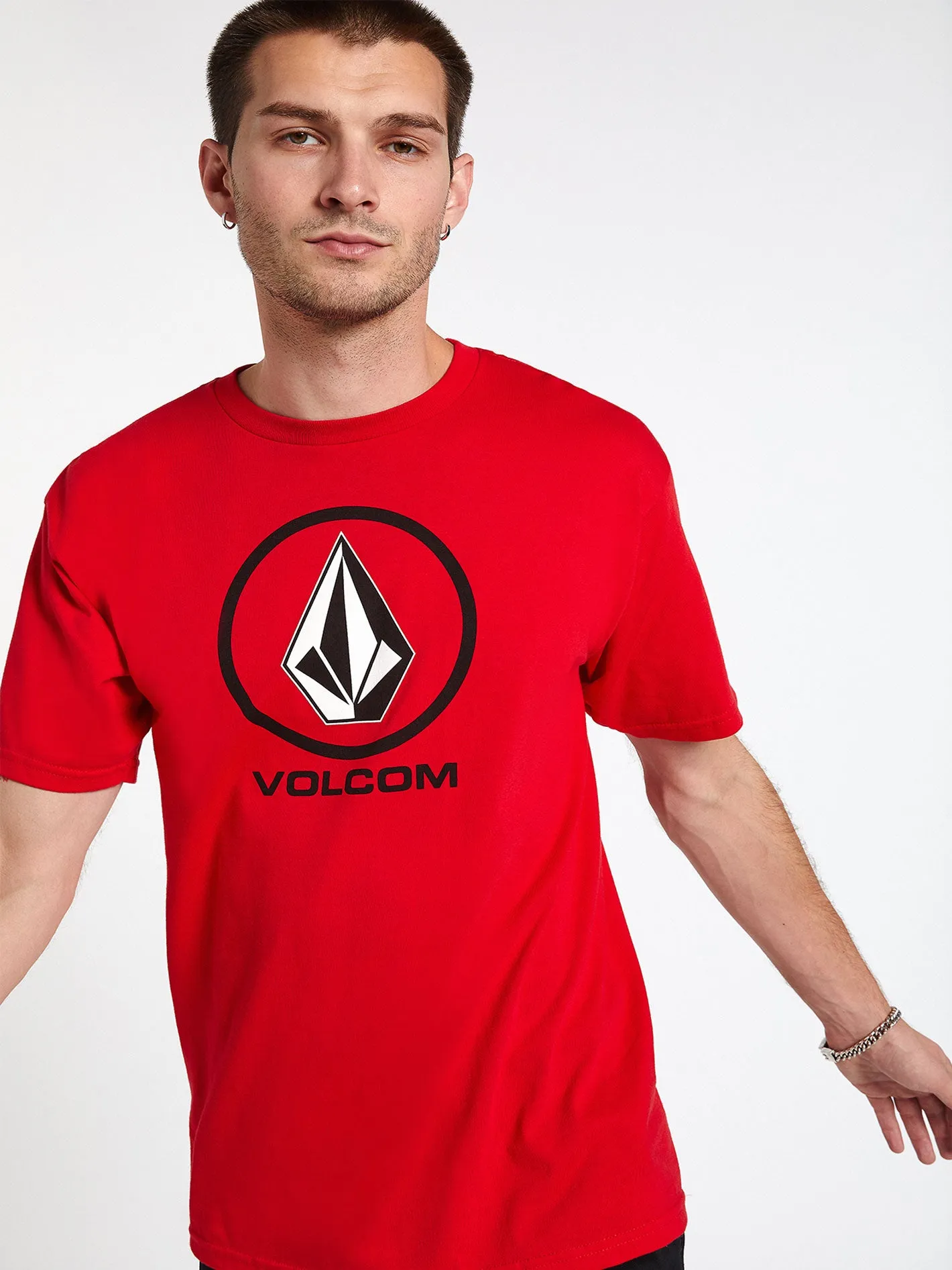 Crisp Stone Short Sleeve Tee - Red sold by Volcom