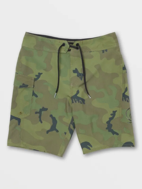 Big Boys Manic 2 Trunks - Green Combo sold by Volcom