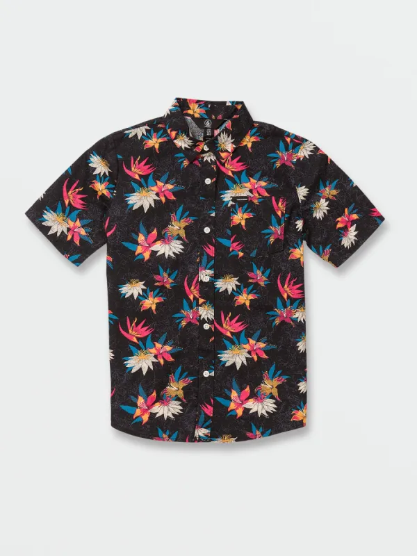 Big Boys Warbler Short Sleeve Shirt - Black sold by Volcom