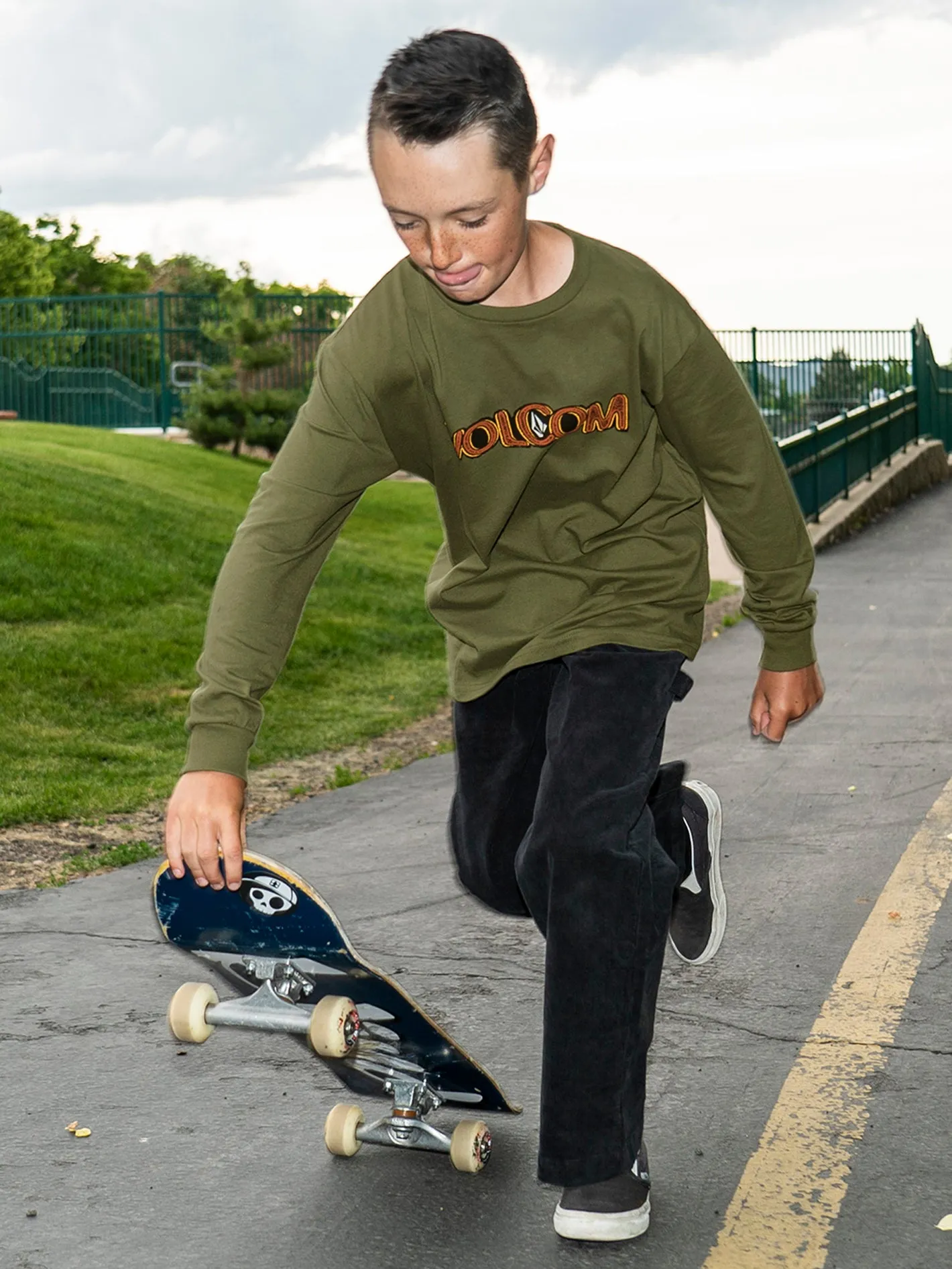 Big Boys Squable Long Sleeve Tee - Military sold by Volcom product image thumbnail 2