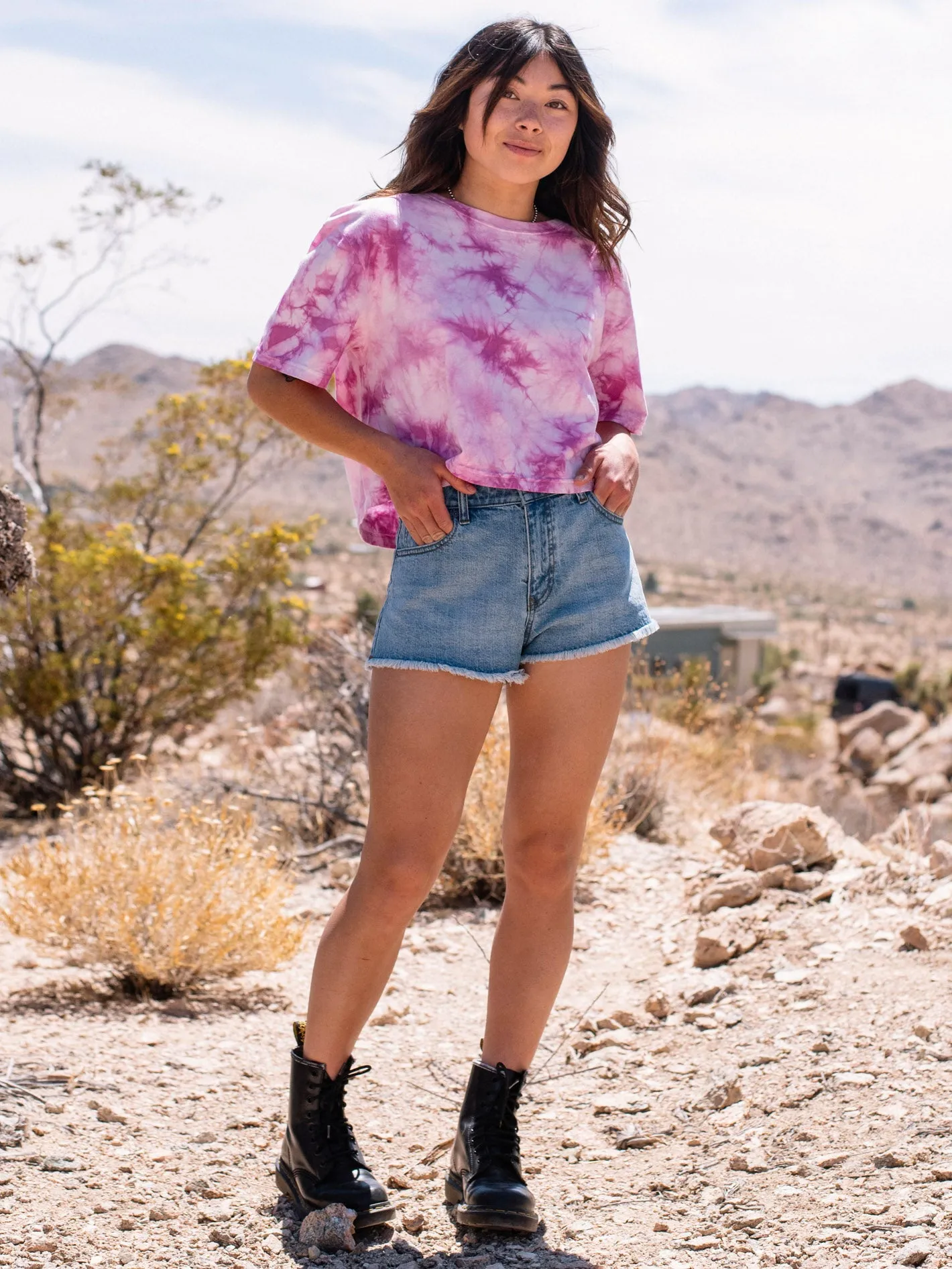 Galactic Stone Tie Dye Short Sleeve Tee - Acai sold by Volcom