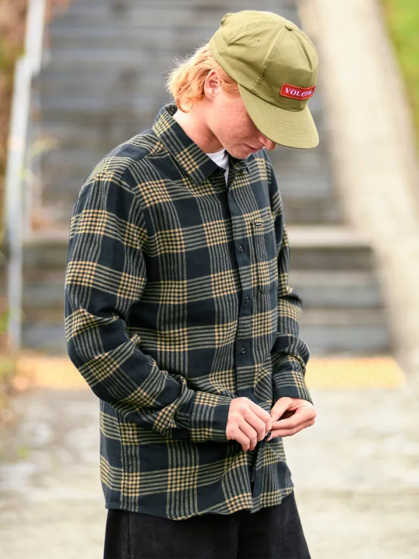 Caden Plaid Long Sleeve Flannel - Navy sold by Volcom