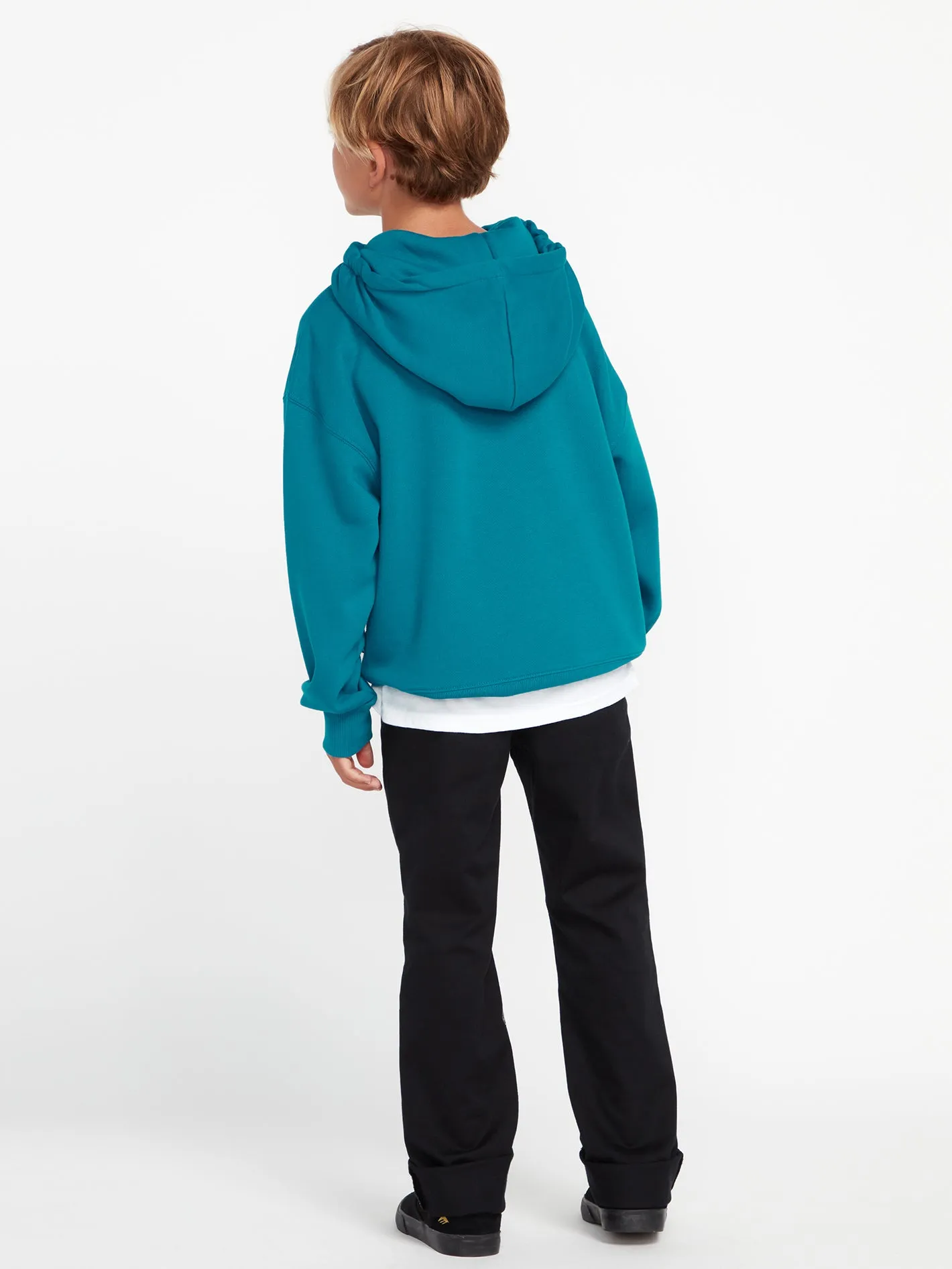 Little Boys Strike Hood Pullover Sweatshirt - Ocean Teal sold by Volcom product image thumbnail 2