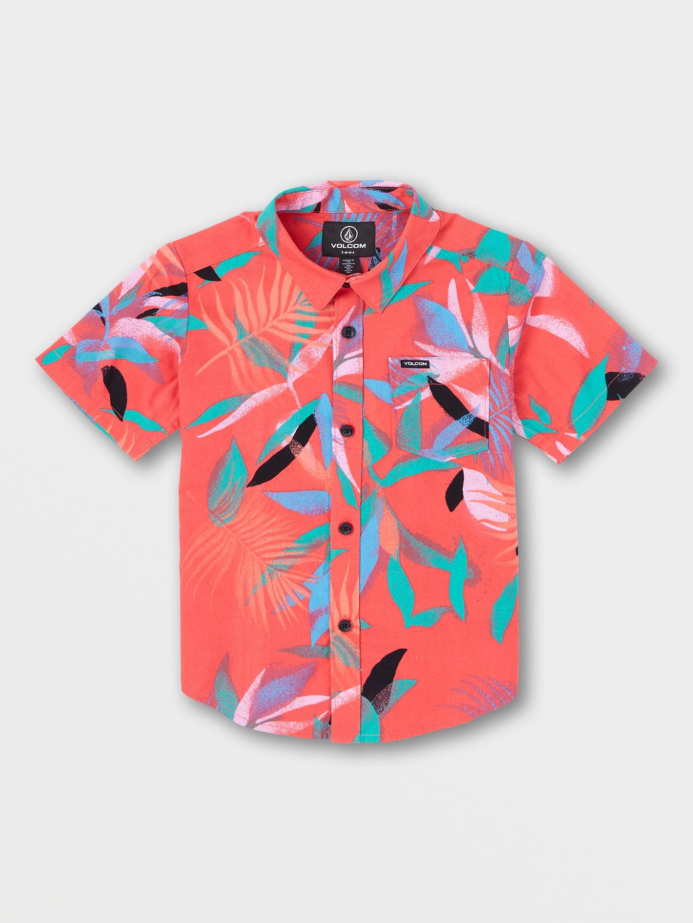 Little Boys Leaf Spray Short Sleeve Shirt - Lava Rock Red sold by Volcom product image thumbnail 2