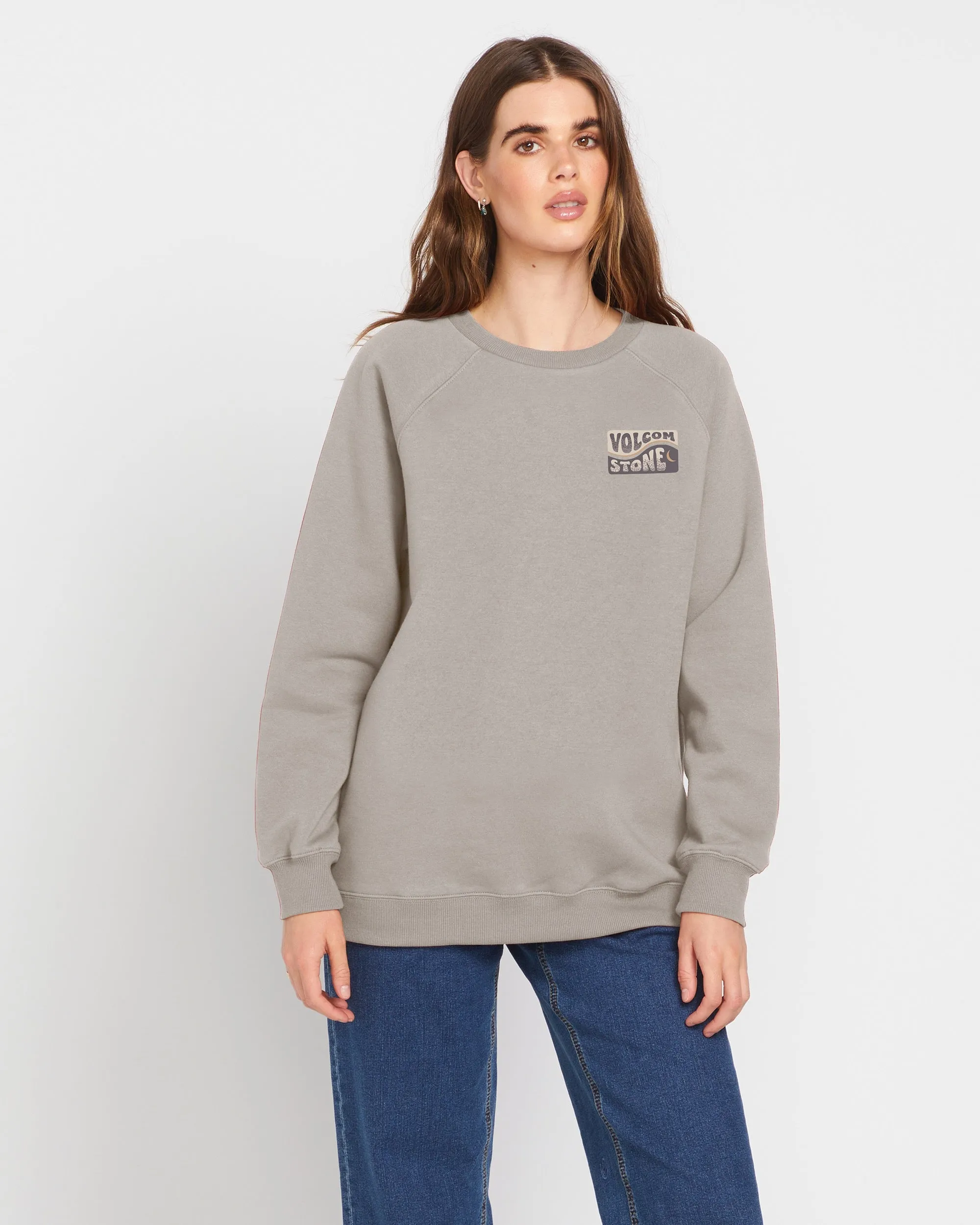 Stone Magic Boyfriend Crew Sweatshirt - Concrete sold by Volcom