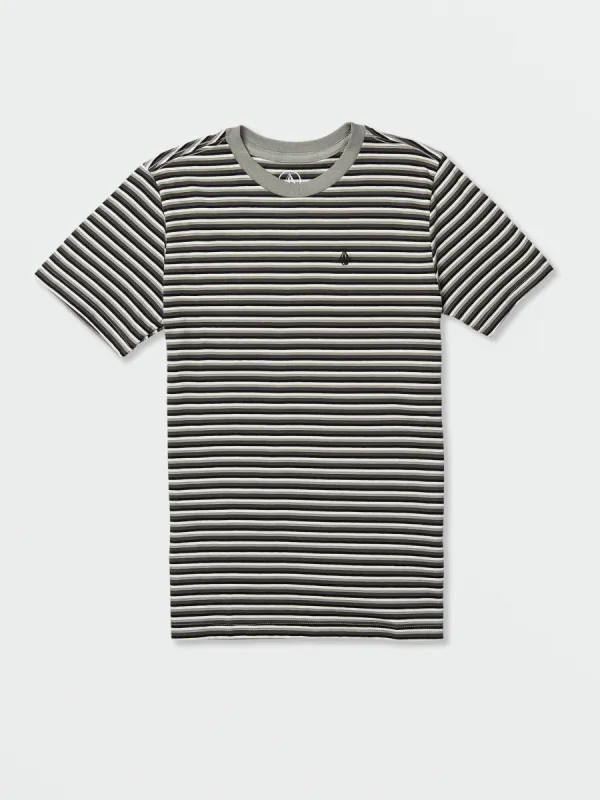 Big Boys Parables Stripes Crew Tee - Grey sold by Volcom