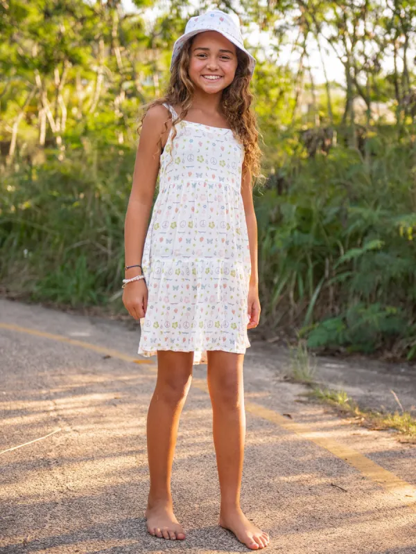 Girls Stickerbook Dress - Star White sold by Volcom