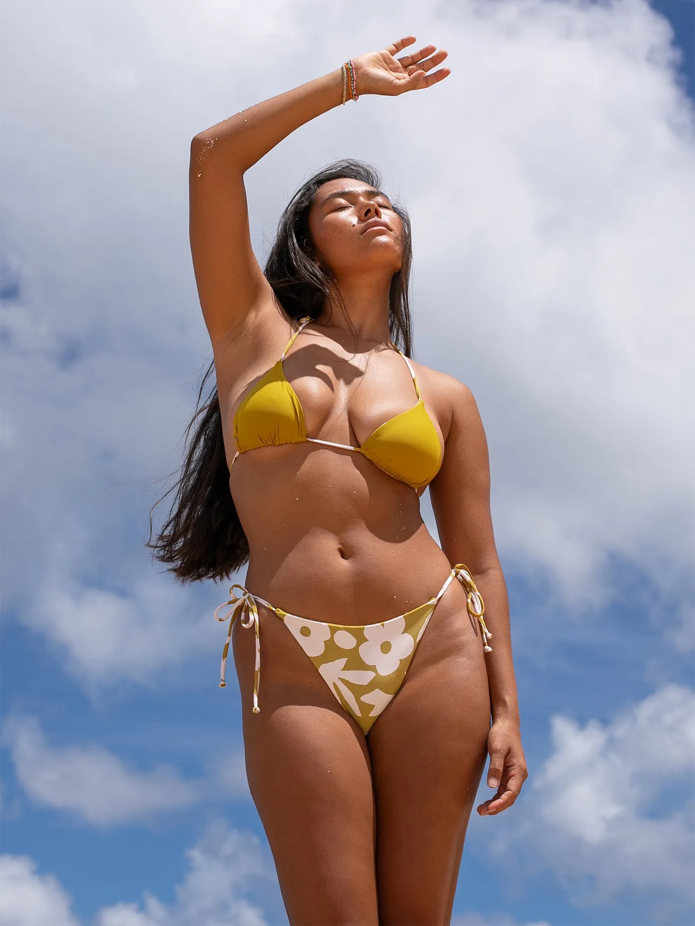 Pretty Daze Reversible Cheekini Bikini Bottom - Moss sold by Volcom