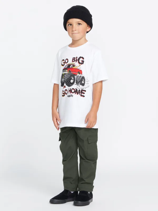 Little Boys March Cargo Elastic Waist Pants - Stealth sold by Volcom