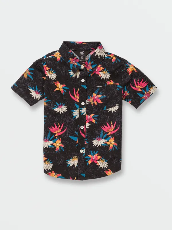 Little Boys Warbler Short Sleeve Shirt - Black sold by Volcom