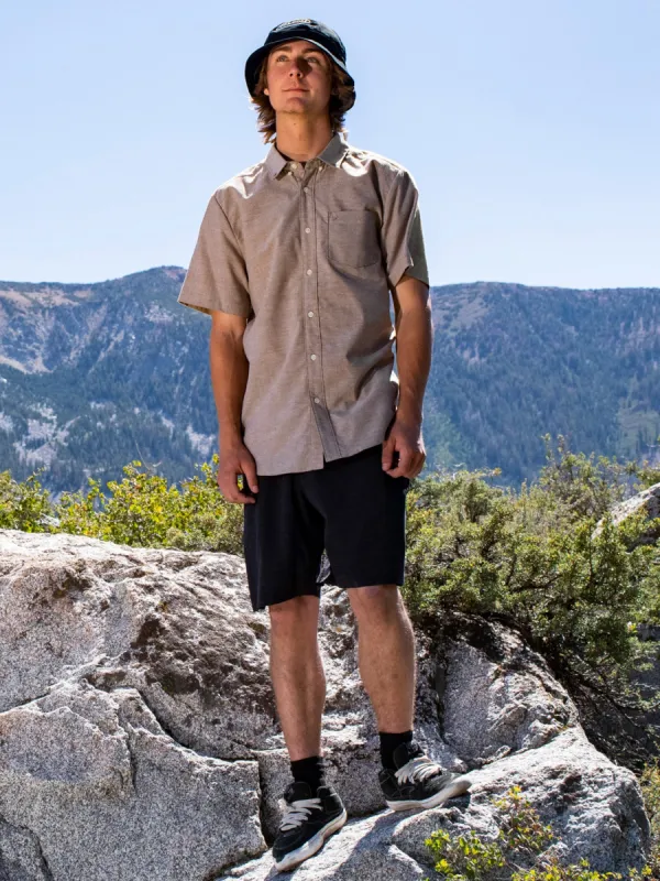 Everett Oxford Short Sleeve Shirt - Mahogany sold by Volcom