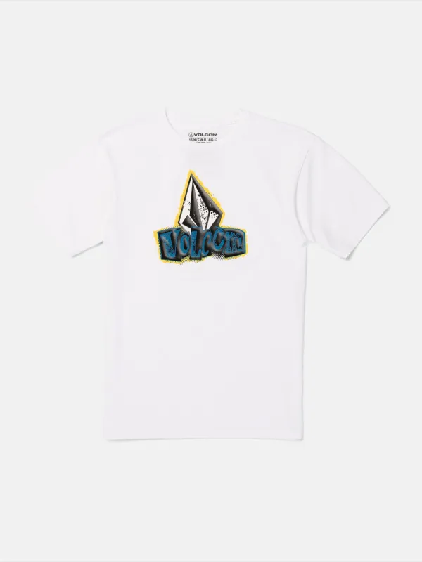 Little Boys Sticker Stamp Short Sleeve Tee - White sold by Volcom