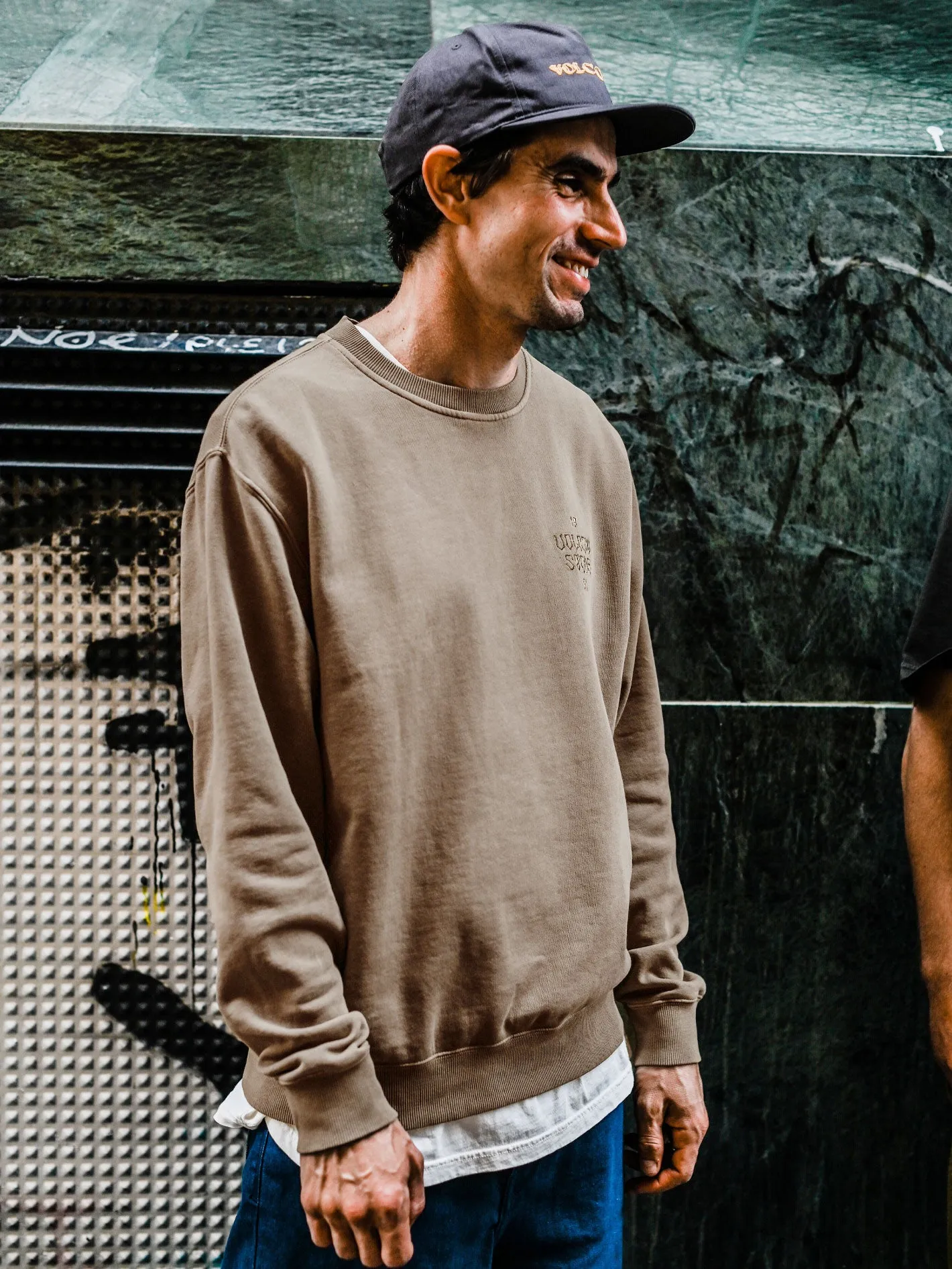 Compstone Crew Fleece Sweatshirt - Mud sold by Volcom