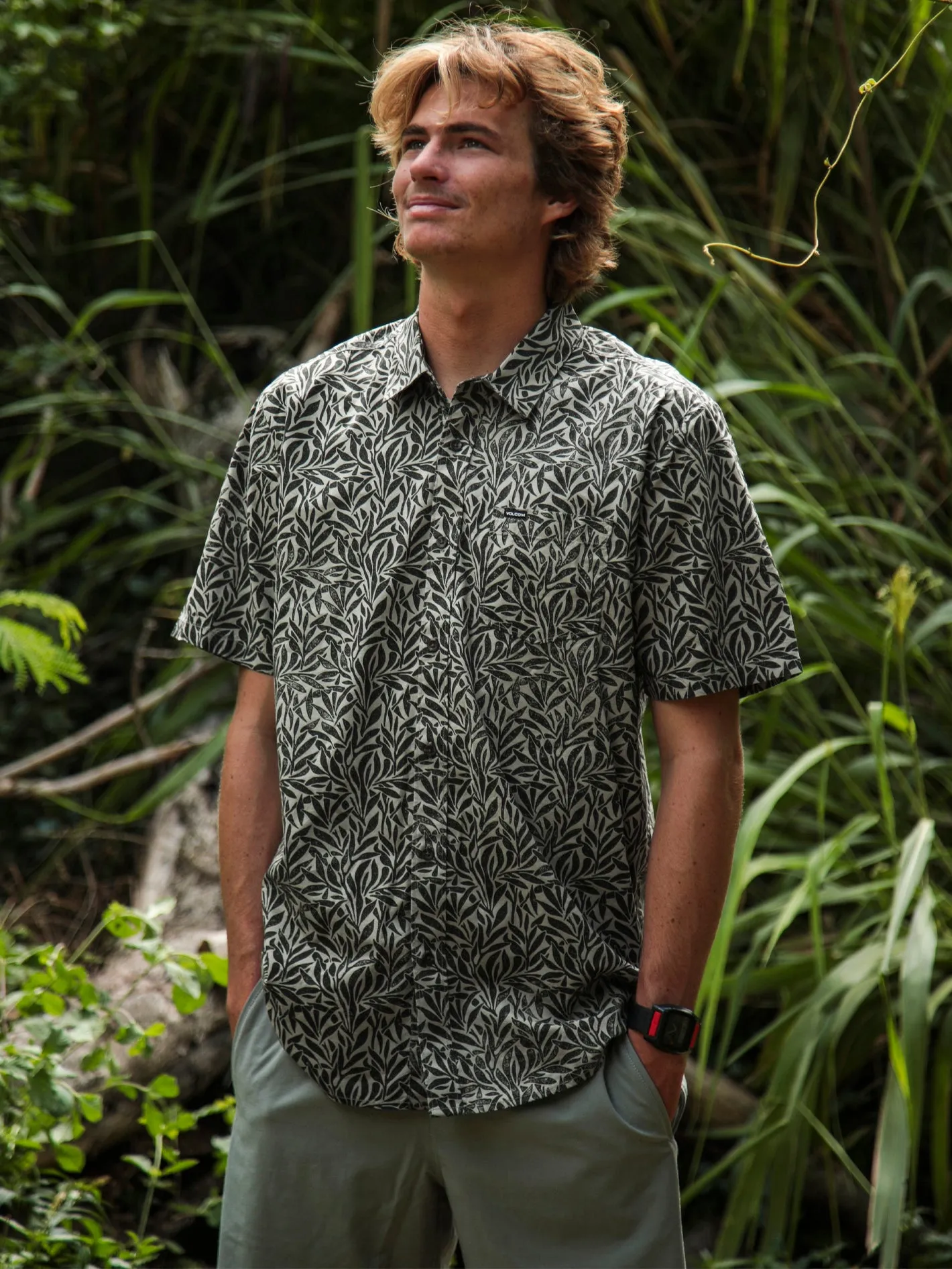 Falling Leaf Short Sleeve Shirt - Abyss sold by Volcom