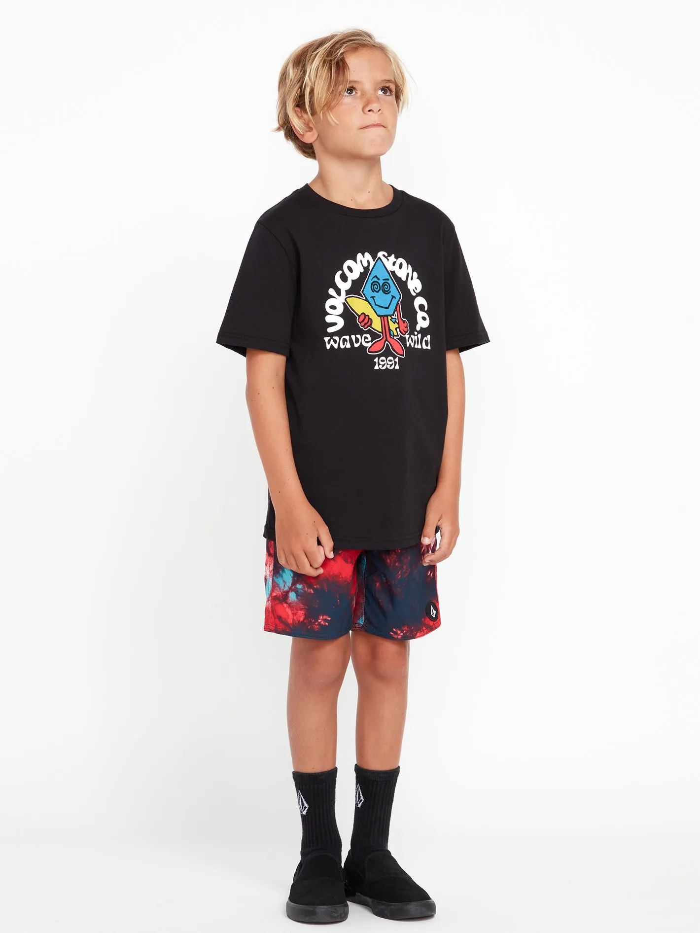 Little Boys Wave Wild Short Sleeve Tee - Black sold by Volcom
