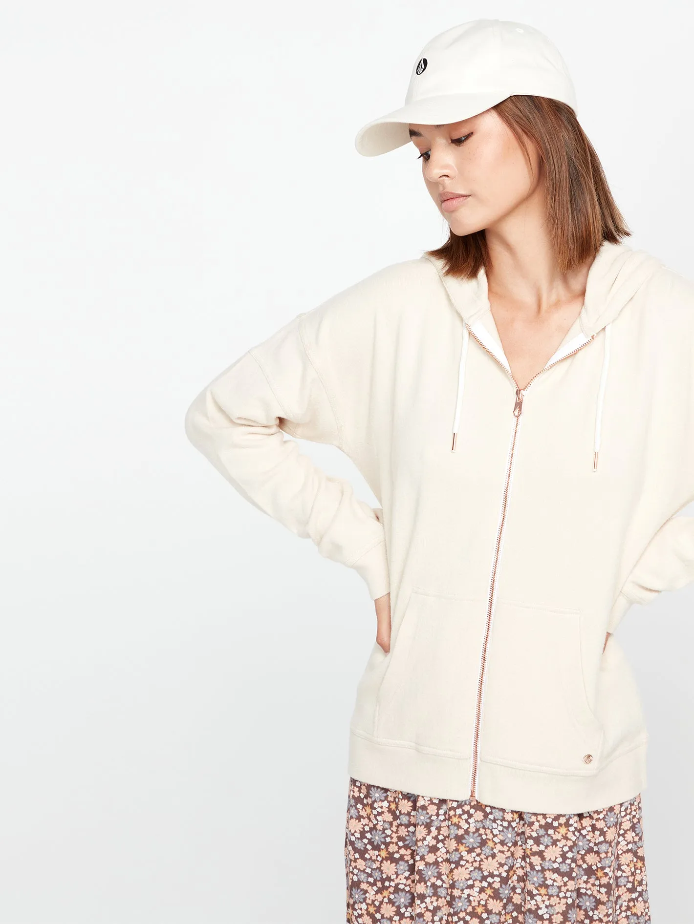 Lived in Lounge Zip Jacket - Cream sold by Volcom