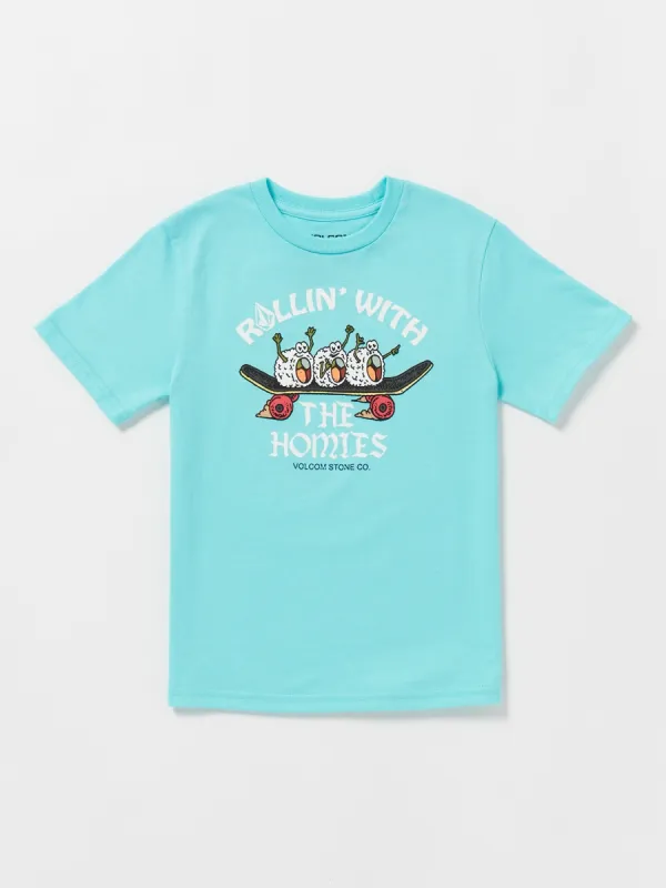 Little Boys Fresh Catch Short Sleeve Tee - Neon Blue sold by Volcom