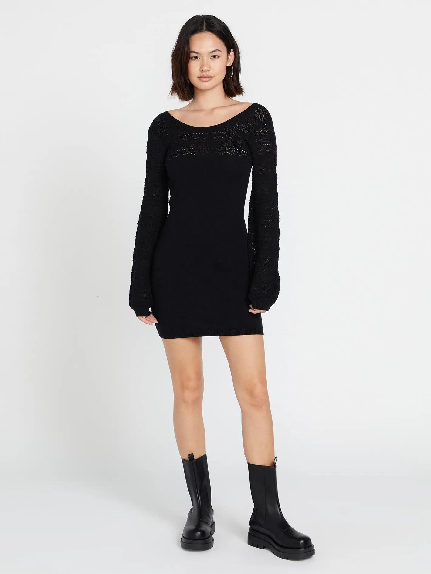 Cozy Babe Sweater Dress - Black sold by Volcom product image thumbnail 3