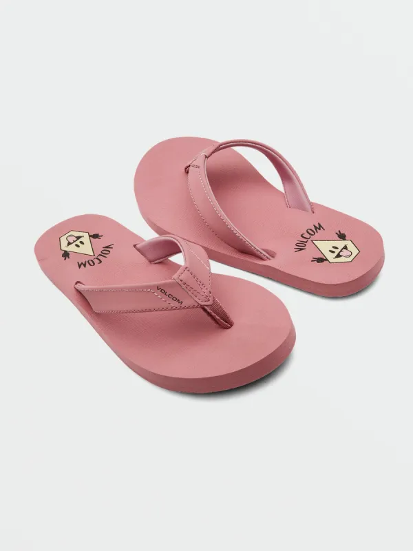 Girls Vicky Big Youth Sandals - Desert Pink made by Volcom