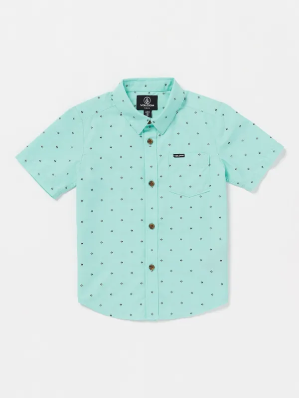 Little Boys Stonemarcos Short Sleeve Shirt - Crete Blue sold by Volcom