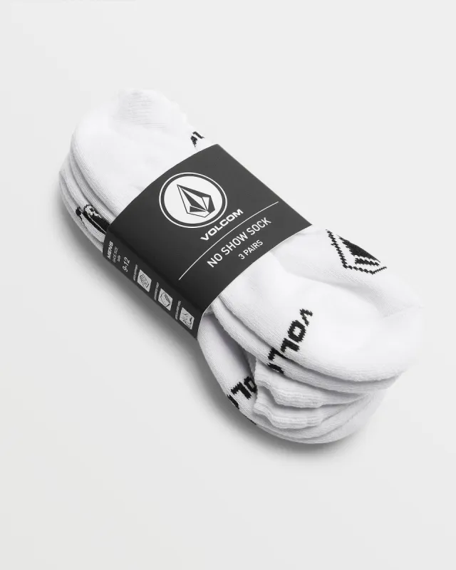 Stones No Show Socks 3pk - White sold by Volcom